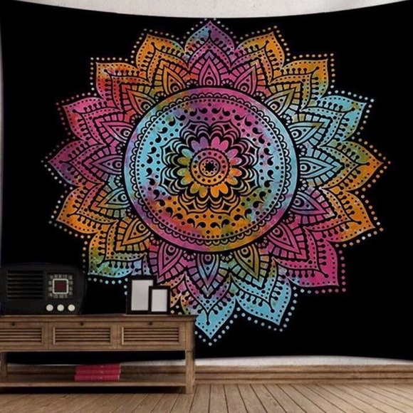 Large Colorful Mandala Tapestry - Picture 7 of 7